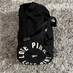 PINK Victoria's Secret Black and White Duffel Bag